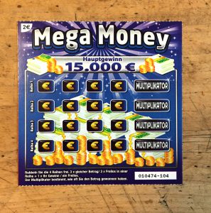 Mega Money Rubbellos mit Hauptgewinn von 15.000€