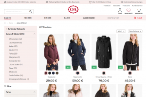 C-und-A Online-Shop Screenshot